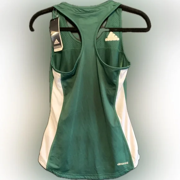 Adidas compression climacool running gym tank green MSRP $40 NWT small workout - Picture 2 of 5
